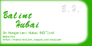 balint hubai business card